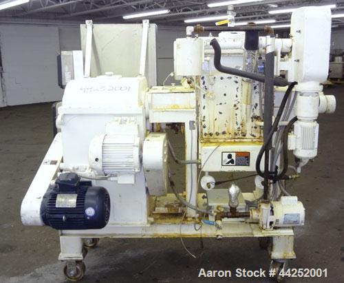 Used AMK Class IV Double Arm Mixtruder, 15 Gallon (60 Liter) Working Capacity, 304 Stainless Steel. Carbon steel jacketed bowl, 19-5/8” left to right x 18-1/8” front to back x approximately 18” deep....