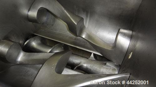 Used AMK Class IV Double Arm Mixtruder, 15 Gallon (60 Liter) Working Capacity, 304 Stainless Steel. Carbon steel jacketed bowl, 19-5/8” left to right x 18-1/8” front to back x approximately 18” deep....
