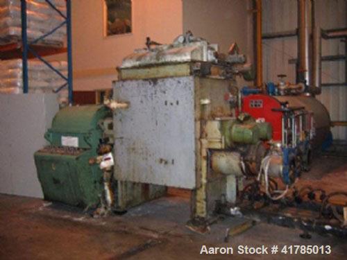 Used AMK Model VIU-630M Line Z-blade Mixer/Extruder, carbon steel jacketed bowl. Capacity 166 gallon (630 liter), 43.3" x 39" x 37.4" (1100 mm x 990 mm x 950 mm) deep with an 11.8" (300 mm) diameter ...