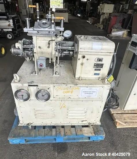 Used AMK VIU4 4-Liter Extrusion Kneader Mixtruder – Stainless Steel Sigma Blade Mixer Extruder with Vacuum Cover