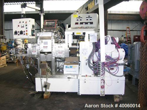 Used: AMK Mixtruder, 5.2 gallon working capacity. 316 stainless steel bowl and screw, 304 stainless steel arms, model VIV-20, 65 liter total capacity, 20 liter working capacity, tangential sigma blad...