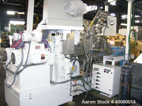 Used: AMK Mixtruder, 5.2 gallon working capacity. 316 stainless steel bowl and screw, 304 stainless steel arms, model VIV-20, 65 liter total capacity, 20 liter working capacity, tangential sigma blad...