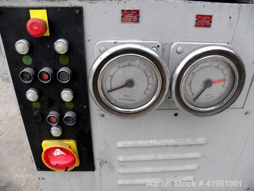 Used AMK Double Arm Mixtruder, approximately 1-1/2 gallon working capacity, 316 stainless steel. Carbon steel jacketed bowl, 7-7/8" left to right x 9" front to back x approximately 5" deep. Hinged to...