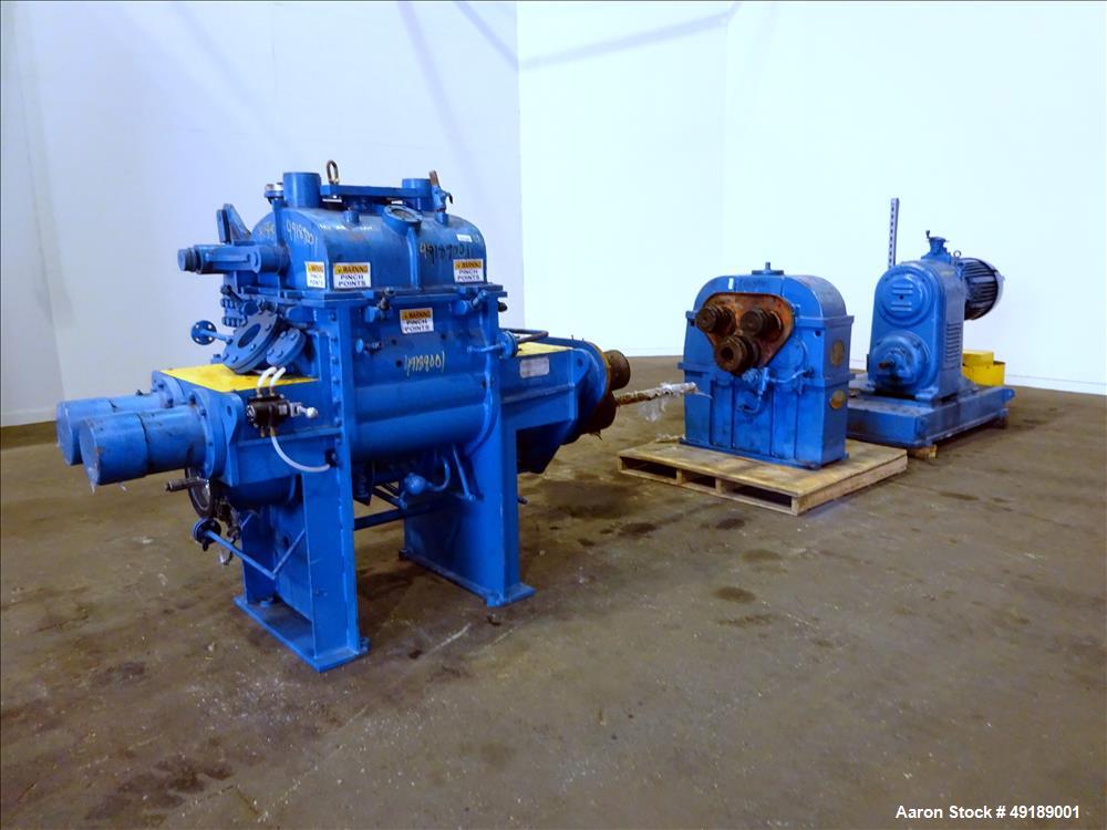 Used AMK Mixtruder, Approximately 30 Gallon Working Capacity, Stainless Steel.