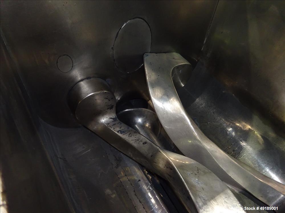Used AMK Mixtruder, Approximately 30 Gallon Working Capacity, Stainless Steel.