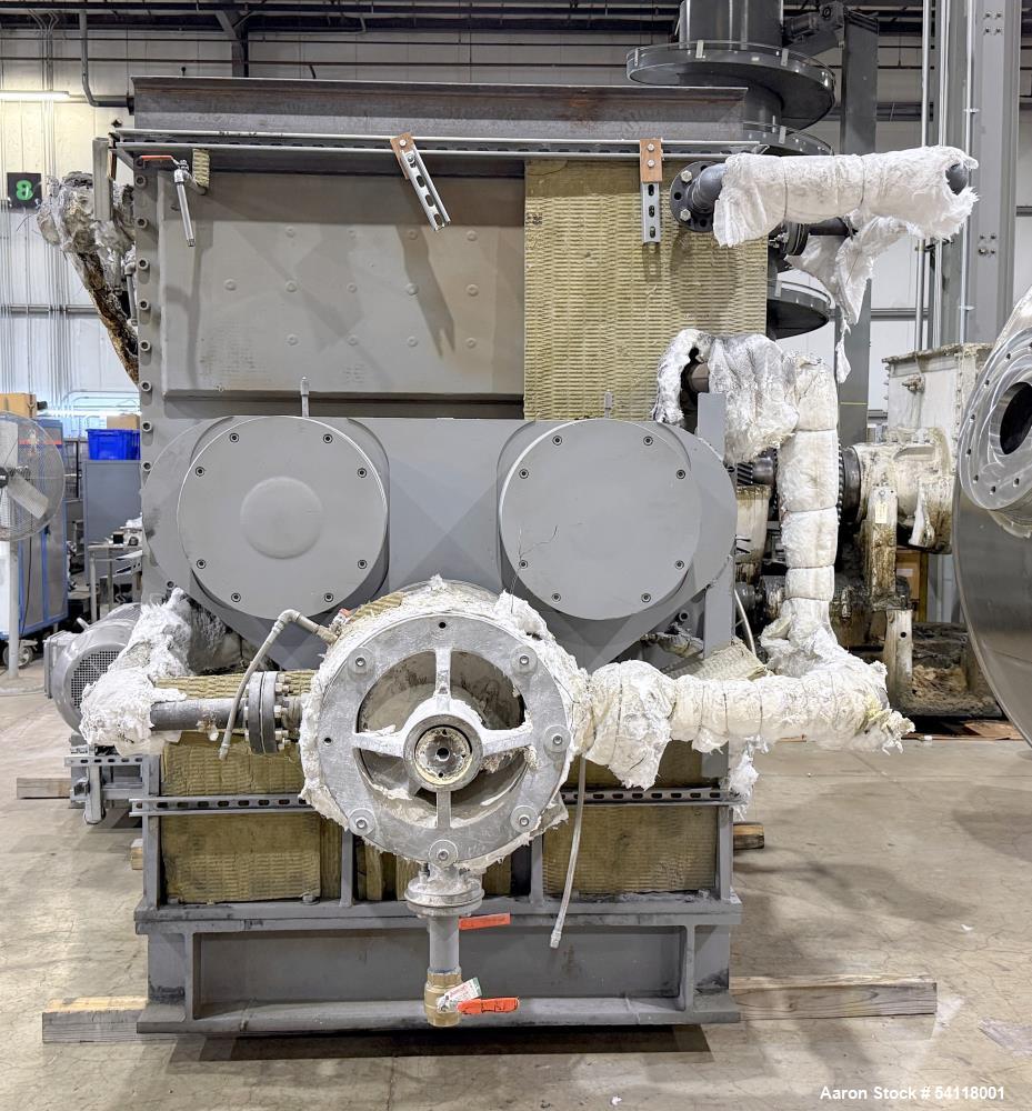 Used - Aaron Process 300 Gallon Sigma Blade Mixer Extruder. 450 Gallon Total Capacity. Carbon Steel Construction. Serial Number 93300150464MX.