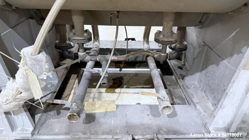 Used - Aaron Process 300 Gallon Sigma Blade Mixer Extruder. 450 Gallon Total Capacity. Carbon Steel Construction. Serial Number 93300150464MX.