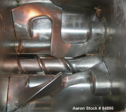 USED: Baker Perkins-Guittard mixer extruder, type ME15SL, 316 stainless steel. 26.5 gallon working capacity, 39.6 total. Carbon steel jacketed bowl, 20" left to right x 25-1/2" front to back x approx...