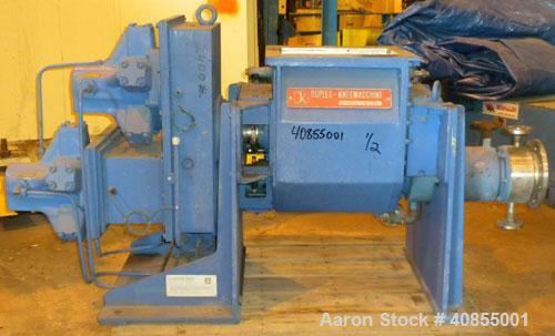 Used IKA Maschinenbau Double Arm Mixer/Extruder, 9.2 Gallon Working Capacity (13 total), Type HKD 50-VHVX, 316 Stainless Steel. Carbon steel jacketed bowl opening 15-3/8" left to right x 9-3/4" front...