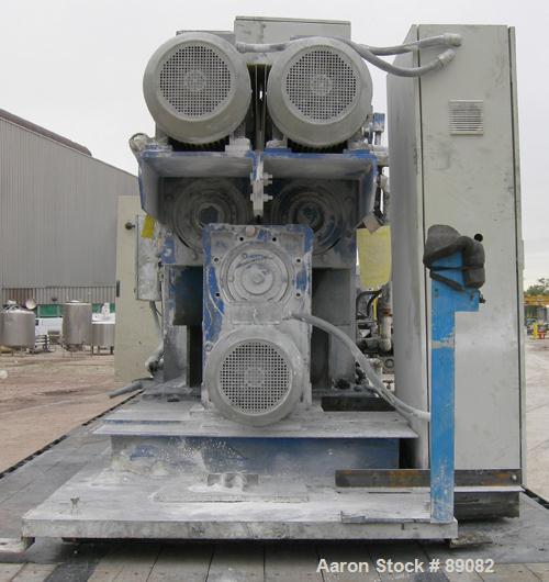 Used Jaygo Mixtruder, Model AME700SSF, Carbon Steel. Approximate 115 gallon working capacity, 225 total. Jacketed bowl approximately 35.43" front to back x 39.37" left to right x approximately 32" de...