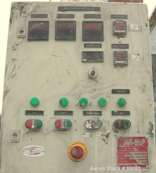 Used Jaygo Mixtruder, Model AME700SSF, Carbon Steel. Approximate 115 gallon working capacity, 225 total. Jacketed bowl approximately 35.43" front to back x 39.37" left to right x approximately 32" de...