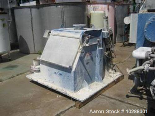 Used Jaygo mixer/extruder, 400 gallon working capacity, model MXE 1600L. Total capacity 575 gallons, 400 gallon working capacity. Bowl dimensions: 59" x 54-3/4" x approximately 54" deep. Shell and ja...