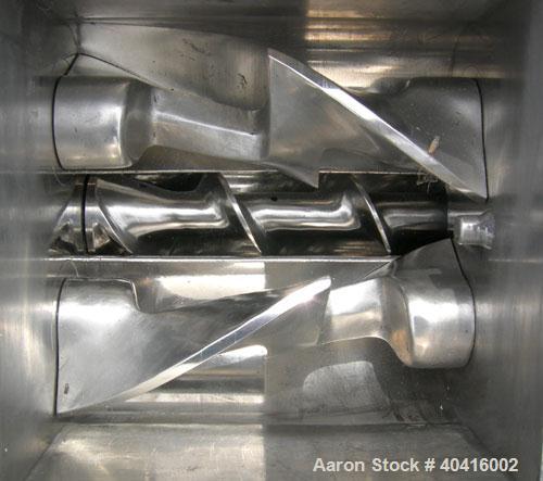 Used Baker Perkins/Guittard lab size mixer extruder, model LEX8.  Approximately 1.33 gallon working capacity, 2.125 total, 304 stainless steel.  Jacketed bowl, 8 3/4" left to right x 8 1/2" front to ...