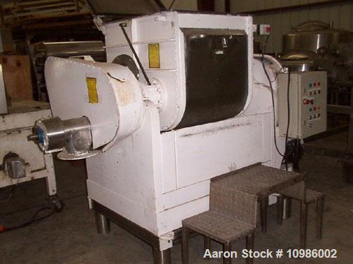 Used-Used: Approximately 75 gallon food grade double arm mixer/extruder. Bowl dimensions: 27" front to back x 32" left to ri...