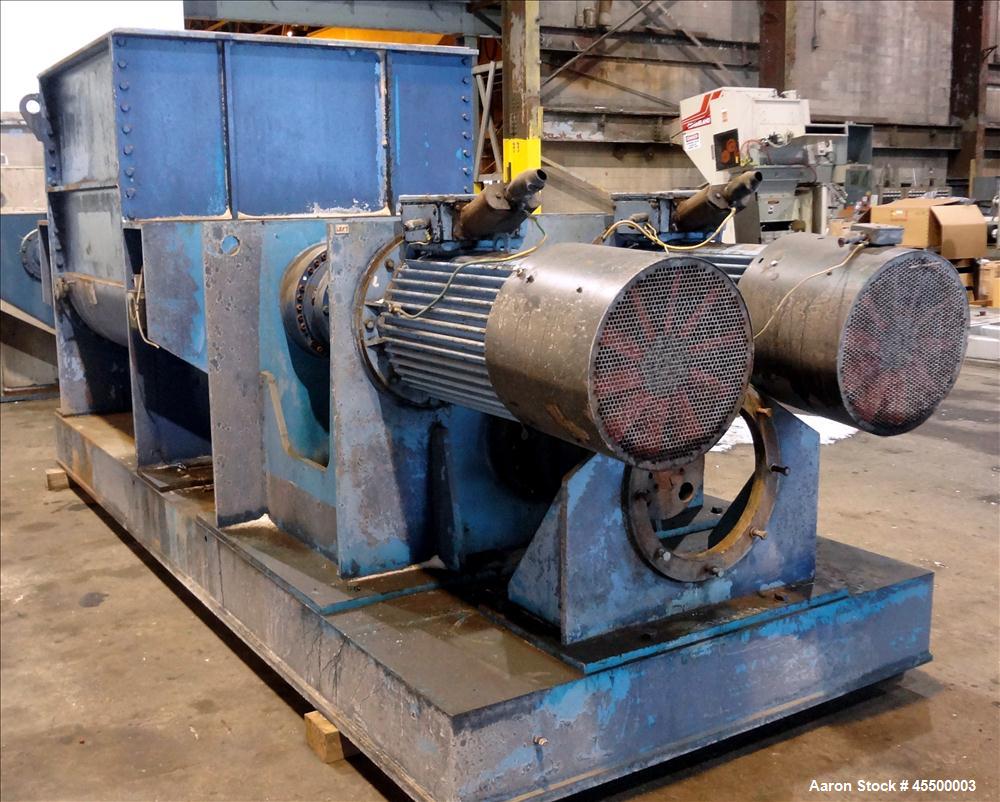 Used Winkworth Machinery Mixer Extruder, Model 63ZL/EMX, Approximate 2500 Liter (660 Gallon) Working Capacity, 3800 Liter (1000 Gallon) Total, 304 Stainless Steel Product Contact Areas. Carbon steel ...