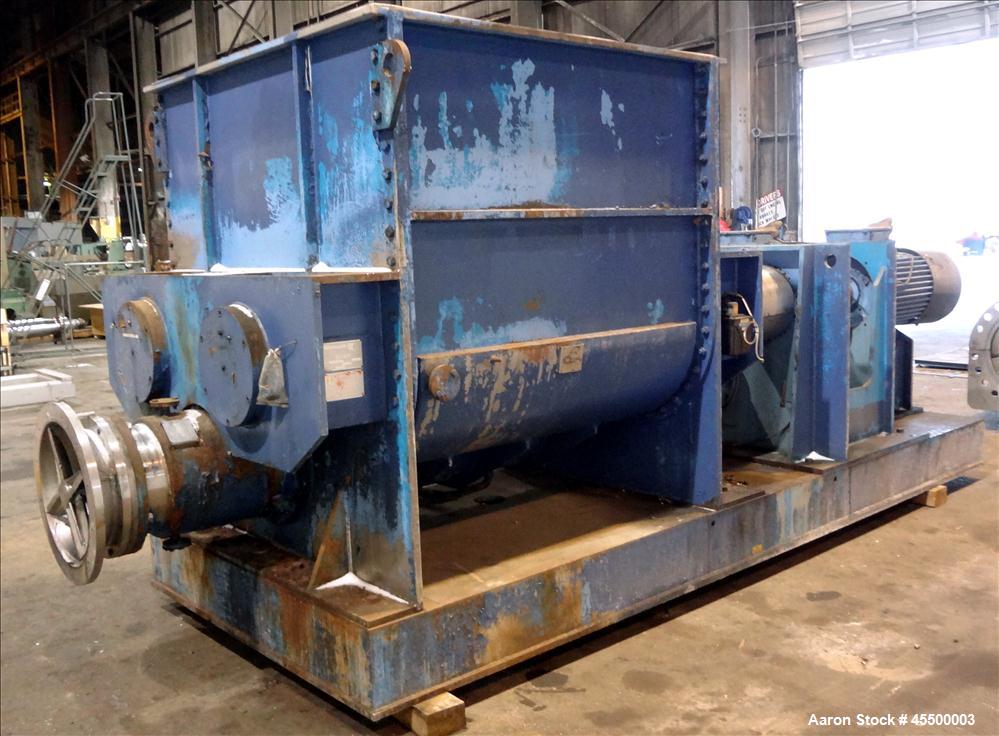Used Winkworth Machinery Mixer Extruder, Model 63ZL/EMX, Approximate 2500 Liter (660 Gallon) Working Capacity, 3800 Liter (1000 Gallon) Total, 304 Stainless Steel Product Contact Areas. Carbon steel ...
