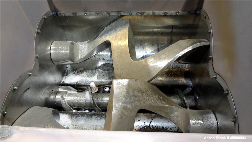 Used Winkworth Machinery Mixer Extruder, Model 63ZL/EMX, Approximate 2500 Liter (660 Gallon) Working Capacity, 3800 Liter (1000 Gallon) Total, 304 Stainless Steel Product Contact Areas. Carbon steel ...