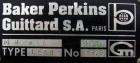 Used Baker Perkins/Guittard lab size mixer extruder, model LEX8.  Approximately 1.33 gallon working capacity, 2.125 total, 304 stainless steel.  Jacketed bowl, 8 3/4