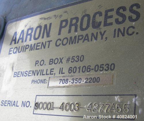 Used Aaron Process Equipment Lab Size Double Arm Mixer, 1/4 gallon working capacity, T304 stainless steel.Jacketed bowl 4" left to right x 5 3/4" front to back x 5" deep, rated 100 psi.Sigma tangenti...