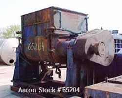USED: Aaron Process 600 gallon, carbon steel, sigma blade, double armmixer. With spherical roller bearings, twin hydraulic tilt cylinders,heavy duty 300 hp drive using surplus Lufkin or equivalent ge...