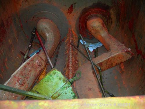 USED: Double arm mixer, low boy design, approximate 200 gallon working capacity, carbon steel. Jacketed bowl 53" front to back x 43-1/2" left to right x 25-3/4" deep. Tangential sigma blades, counter...