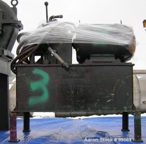 USED: Double arm mixer, low boy design, approximate 200 gallon working capacity, carbon steel. Jacketed bowl 53" front to back x 43-1/2" left to right x 25-3/4" deep. Tangential sigma blades, counter...