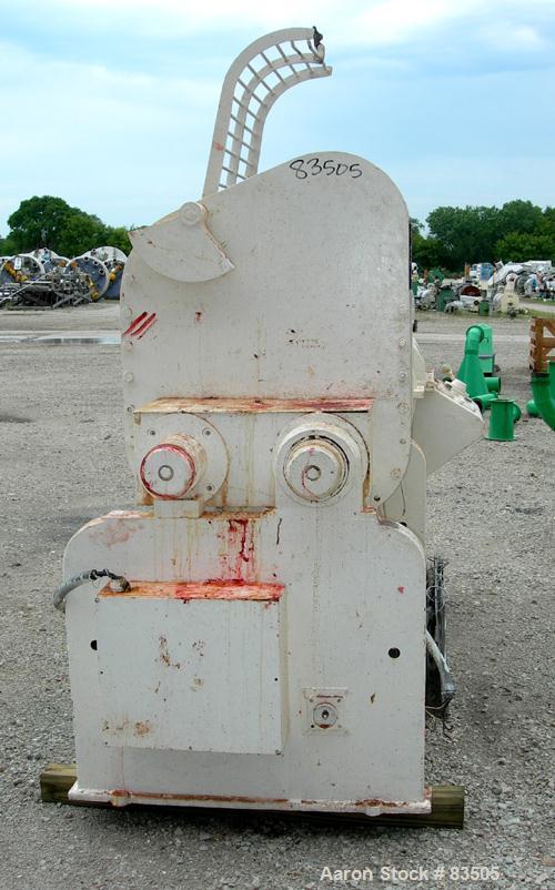 USED: AMK double arm mixer, 52.8 gallon working capacity (200 liter), model IIU, carbon steel. Non-jacketed bowl 27-1/2" left to right x 27-5/8" front to back x approx 16" deep. Tangential sigma blad...
