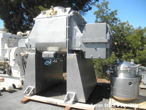 Used Aaron Process 200 Gallon (26.74 cubic feet) capacity Vacuum Drying Sigma Mixer – All Stainless, 125 HP, Jacketed, ASME