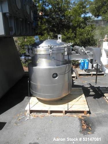 Used Aaron Process 200 Gallon (26.74 cubic feet) capacity Vacuum Drying Sigma Mixer – All Stainless, 125 HP, Jacketed, ASME