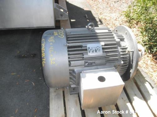 Used Aaron Process 200 Gallon (26.74 cubic feet) capacity Vacuum Drying Sigma Mixer – All Stainless, 125 HP, Jacketed, ASME