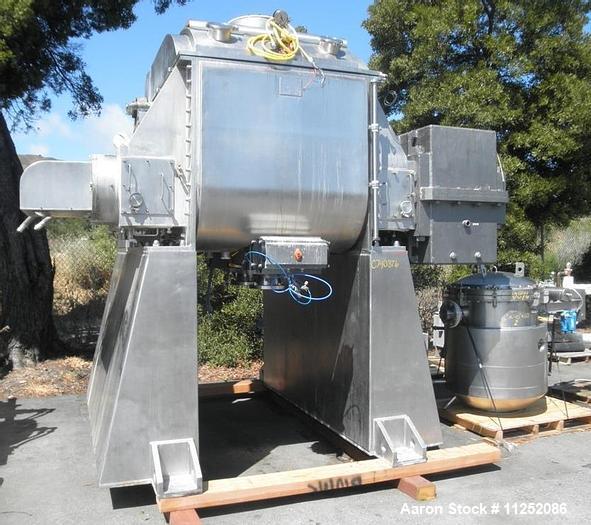 Used- Aaron Process Vacuum Dryer with Cored Shafts and Jacketed Trough