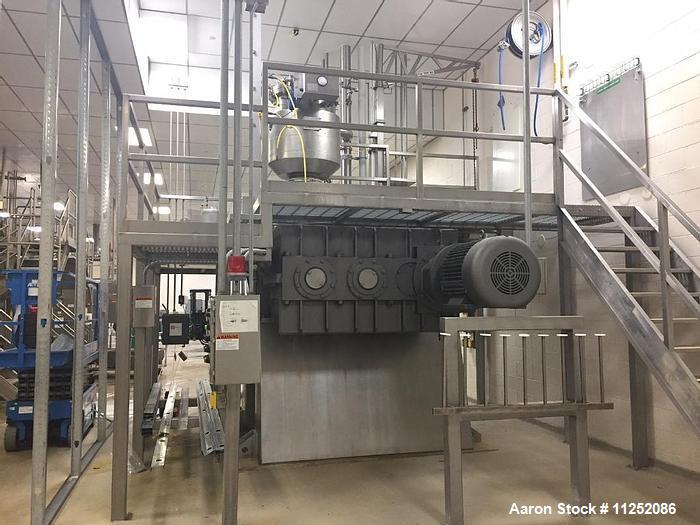 Used- Aaron Process Vacuum Dryer with Cored Shafts and Jacketed Trough