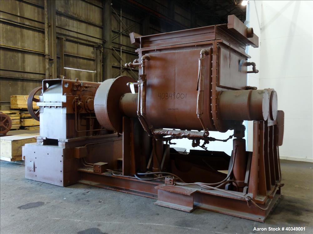 Used Carbon Steel Aaron Process Double Arm Mixer, 300 gallon capacity