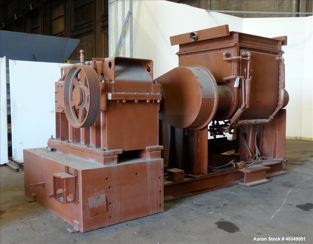 Used Carbon Steel Aaron Process Double Arm Mixer, 300 gallon capacity