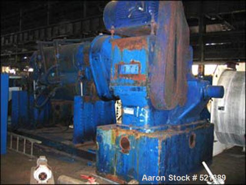 USED: Aaron Process double arm sigma blade mixer. Working capacity500 gallons, total capacity 800 gallons. Bowl dimensions 54-5/8" front to back x 72" left to right x 50" deep. Bowl construction ishe...