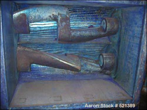 USED: Aaron Process double arm sigma blade mixer. Working capacity500 gallons, total capacity 800 gallons. Bowl dimensions 54-5/8" front to back x 72" left to right x 50" deep. Bowl construction ishe...