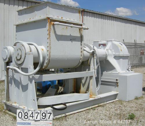 Used Carbon Steel Aaron Process Double Arm Mixer, 300 Gallon Working Capacity