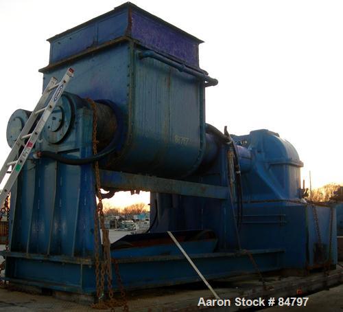 Used Carbon Steel Aaron Process Double Arm Mixer, 300 Gallon Working Capacity