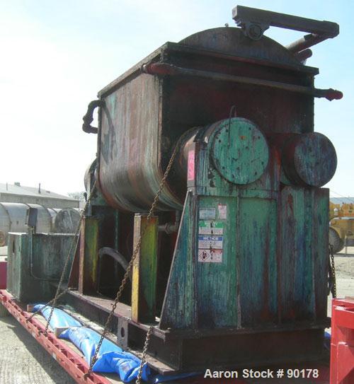 Used: Carbon Steel Aaron Process Double Arm Mixer, 500 gallon working capacity