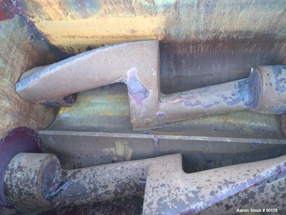 Used: Carbon Steel Aaron Process Double Arm Mixer, 500 gallon working capacity