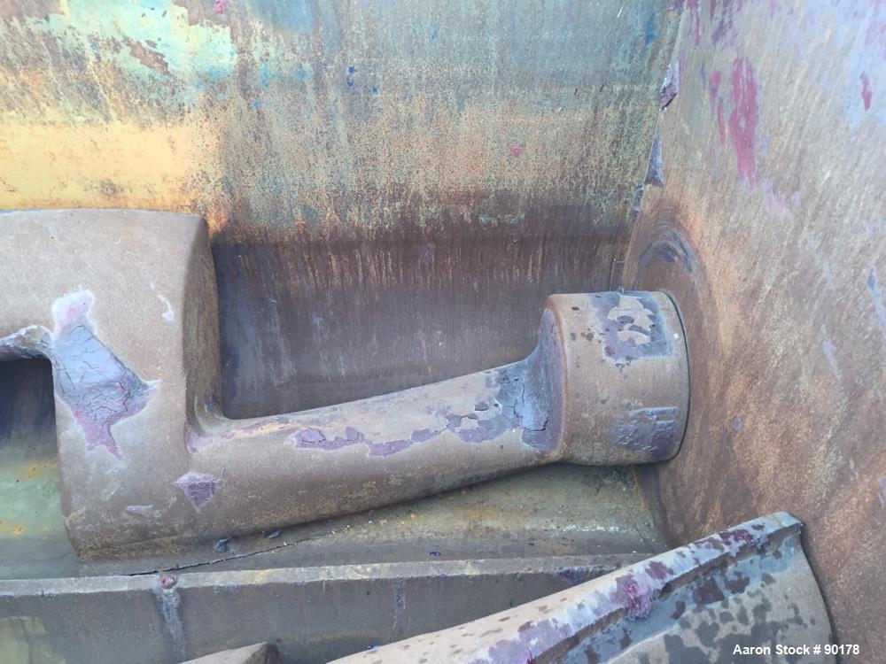 Used: Carbon Steel Aaron Process Double Arm Mixer, 500 gallon working capacity