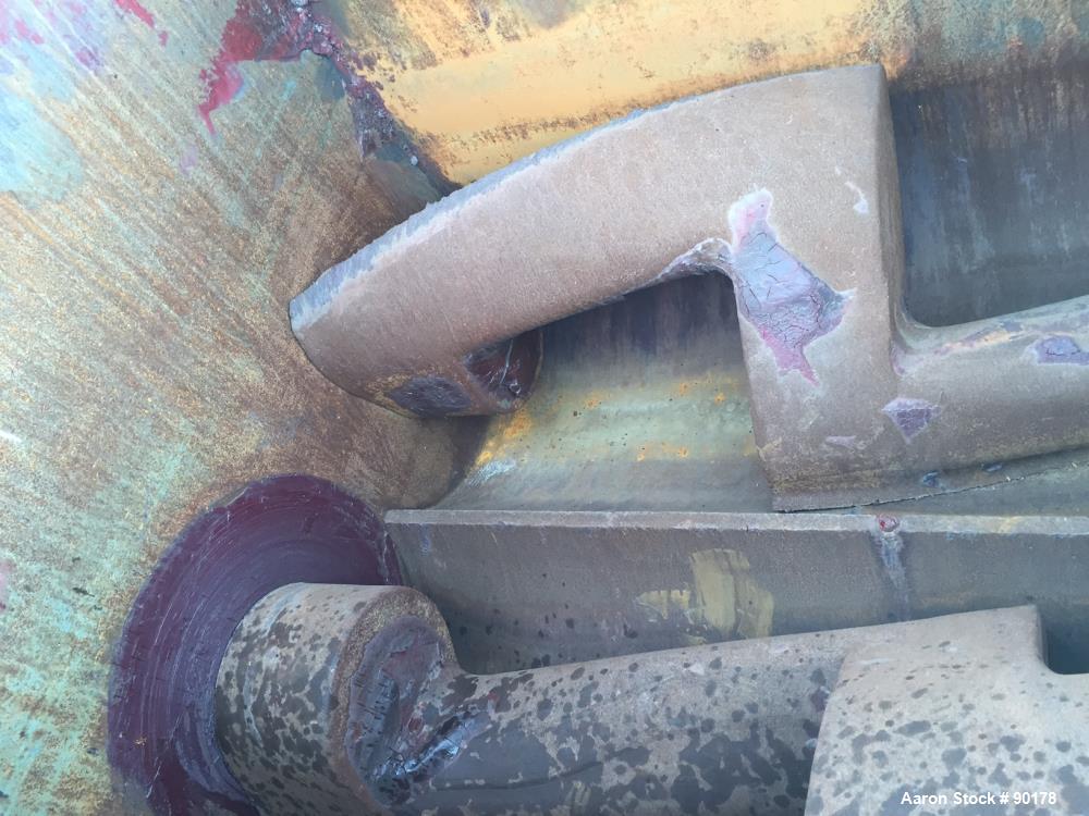 Used: Carbon Steel Aaron Process Double Arm Mixer, 500 gallon working capacity