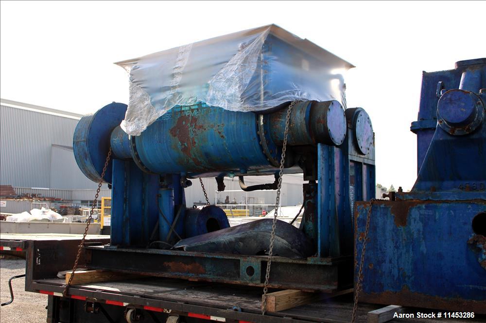 Used- Aaron Process Equipment Double Arm Mixer, 500 Gallon working capacity. Stainless steel construction, tangential sigma ...