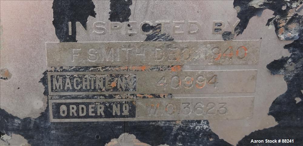 Used: Baker Perkins model #15 double arm sigma blade mixer, 100 gallon capacity