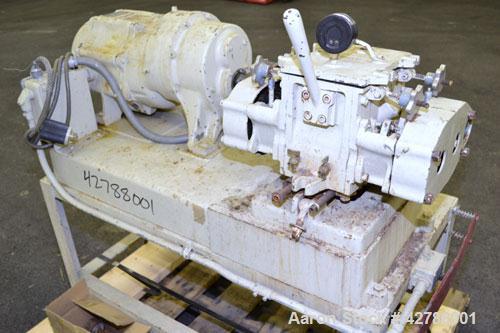 Used Baker Perkins Lab Size Double Arm Mixer, Approximate (0.75) Gallon Working Capacity, 316 Stainless Steel. Carbon steel jacketed bowl 5-1/4" left to right x 7-1/4" front to back x 5-3/4" deep. Ta...