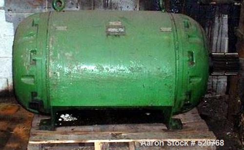 USED: Baker Perkins sigma blade mixer, 400 gallon, carbon steel. Tangential blades, hot oil jacket, 60 hp main drive, bottom dump discharge.
