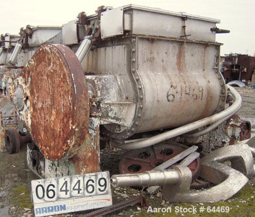 Used Stainless Steel Baker Perkins Double Arm Mixer, approximate 450 gallon working capacity