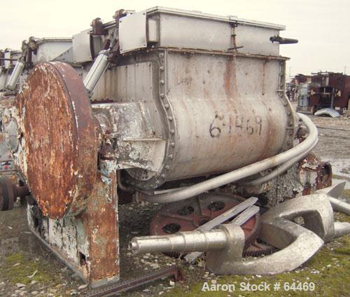 Used Stainless Steel Baker Perkins Double Arm Mixer, approximate 450 gallon working capacity