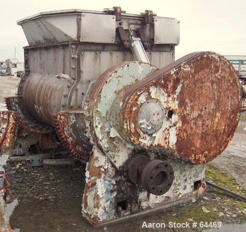 Used Stainless Steel Baker Perkins Double Arm Mixer, approximate 450 gallon working capacity