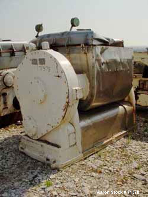 Used: Carbon Steel Baker Perkins double arm mixer, 150 gallon